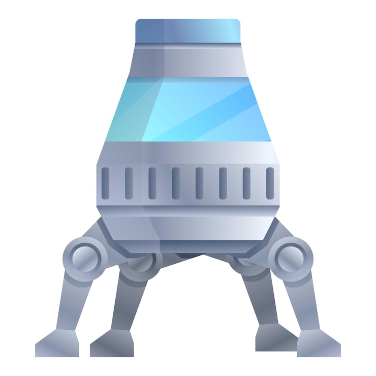 Vector space ship icon cartoon of space ship vector icon for web design isolated on white background
