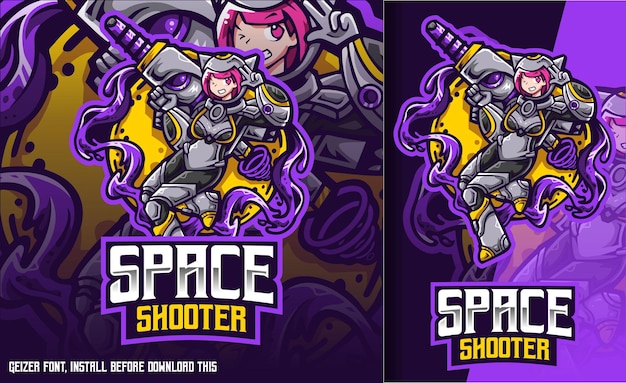 Logo di space shooter cat girl esport