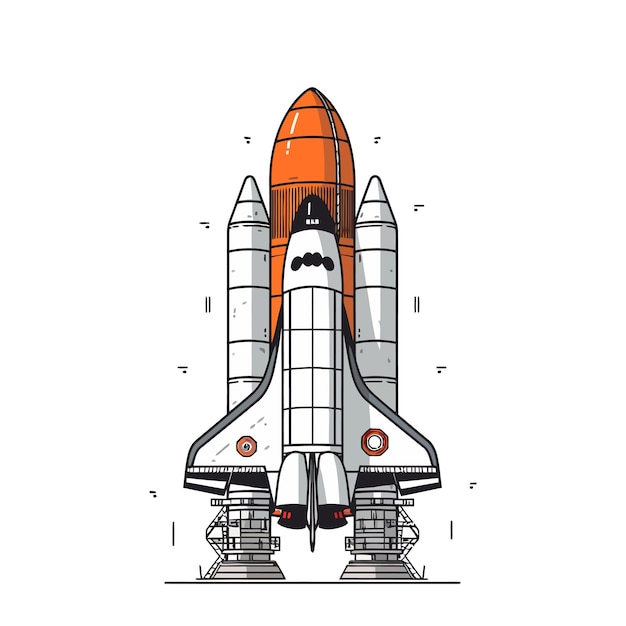 スペースシャトル画像 銀河に打ち上げられる未来の宇宙船 ベクターイラスト 生成されたAI