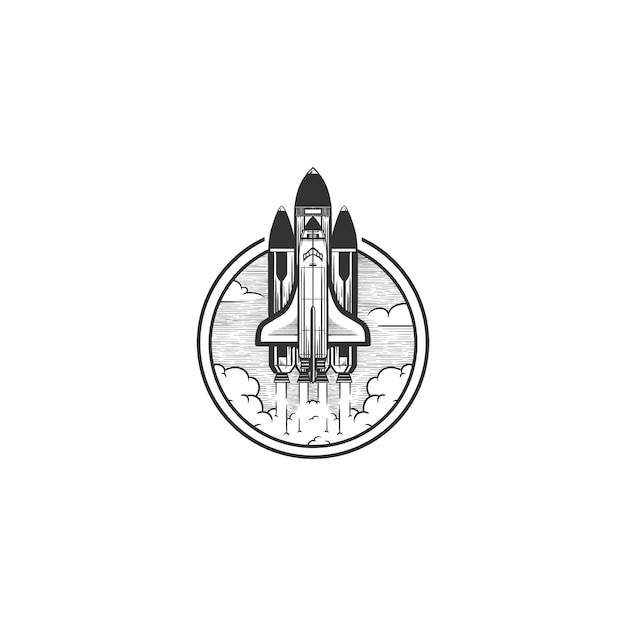 Space Shuttle Logo Vintage Illustration