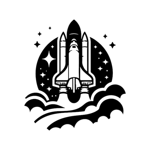 スペースシャトルシルエットベクトルイラスト サイフィー宇宙プロジェクト