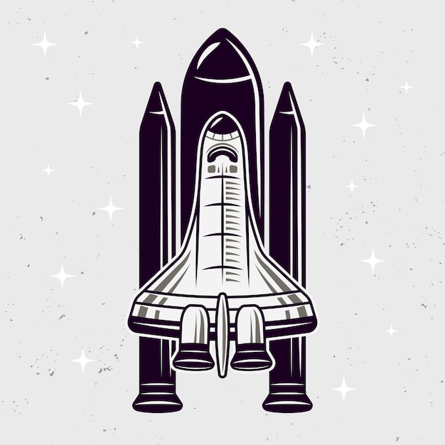 Vector space shuttle vector illustration isolated on textured light background