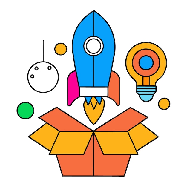 a space shuttle with a blue rocket on the top