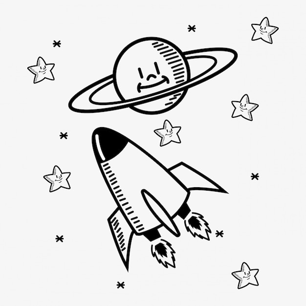 space stars doodle drawing image