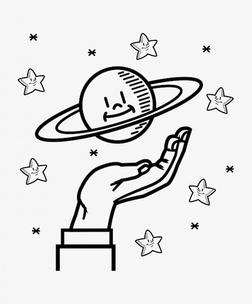 Stelle dello spazio doodle disegno immagine