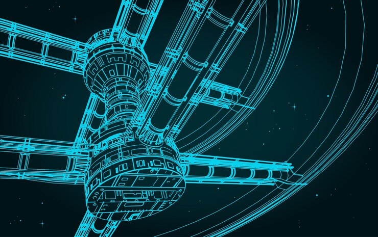 Vector space station illustration