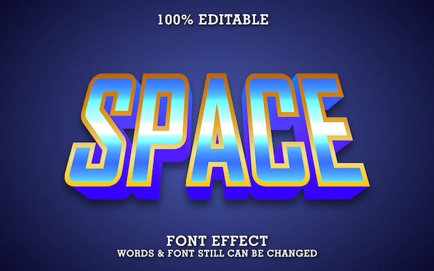 Space sticker text effect, modern typography template