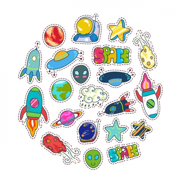 Vector space stickers collection