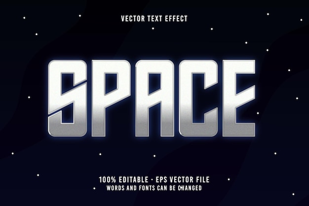 Vector space text editable font effect