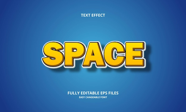 space text effect design template