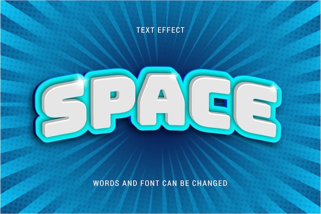 Vector space text effect editable eps cc