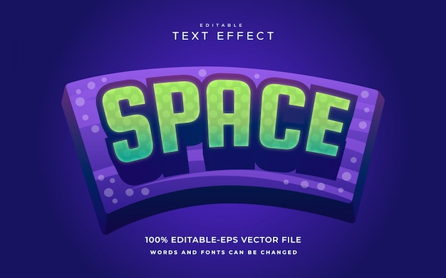 space text effect template with 3d pop style