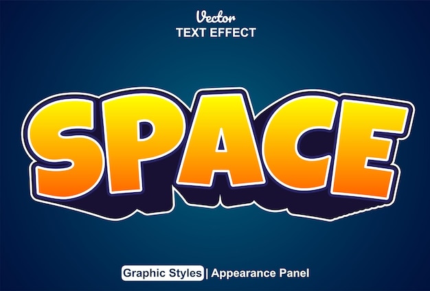 Space text effect with graphic style and editable