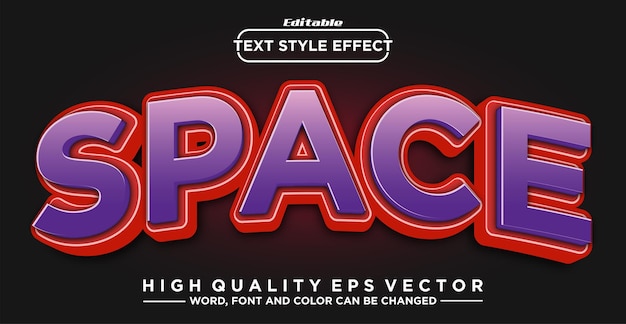 Vector space text style effect editable