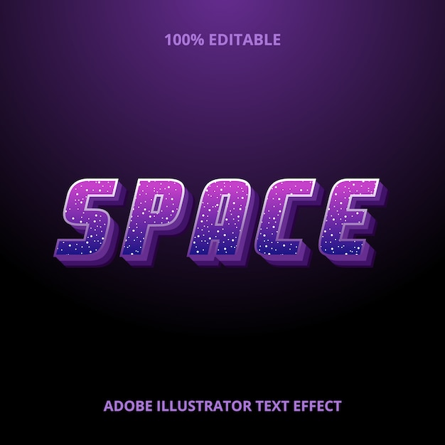 Vector space text style effect premium