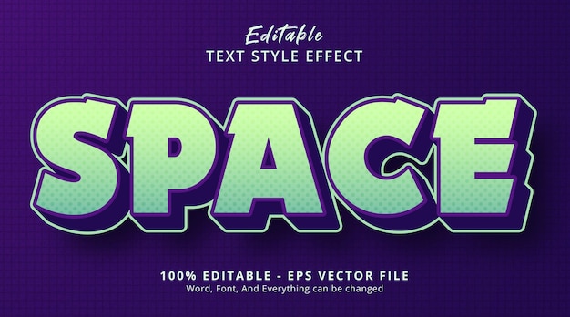 Space text with hype gradient style effect, editable text effect