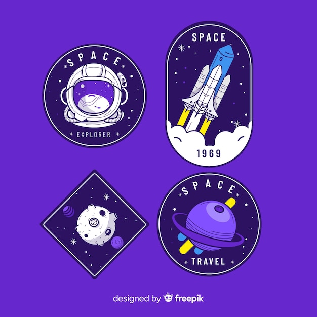 Space theme sticker collection