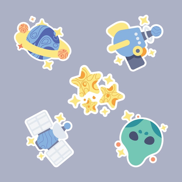 Space theme sticker collection