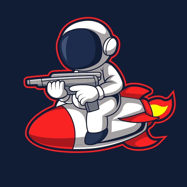 Space tour mascot logo illustration