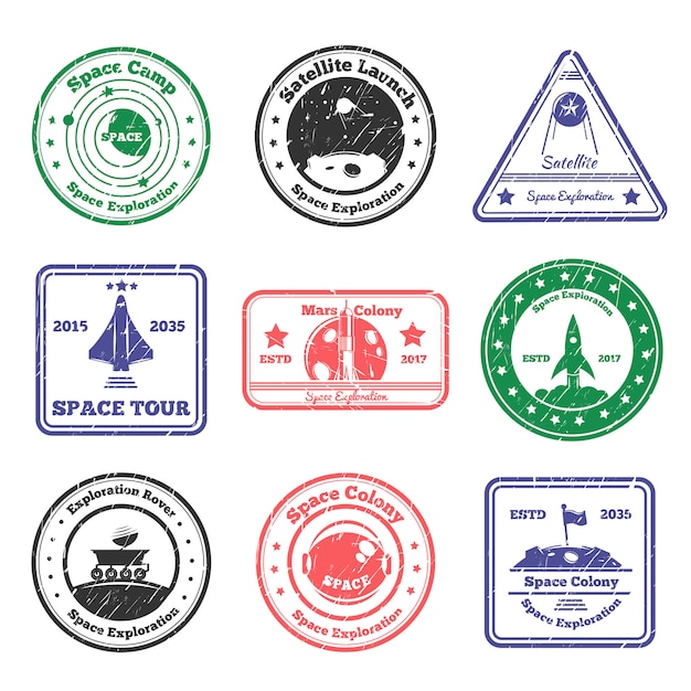 Space Tour Stamps Set