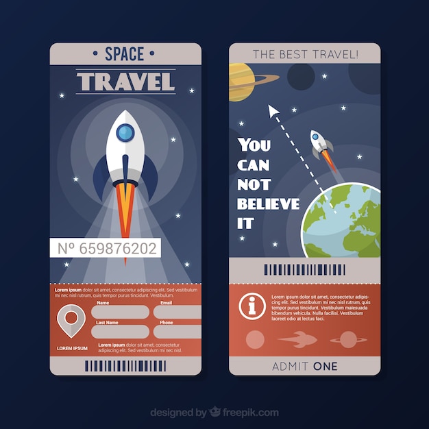 Space travel ticket