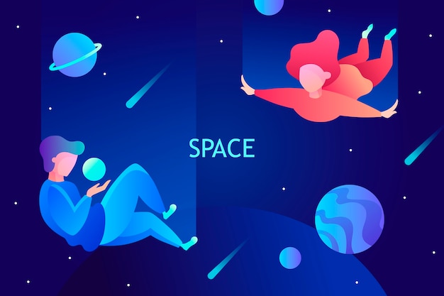 space travel virtual reality imagination  illustration modern technologies