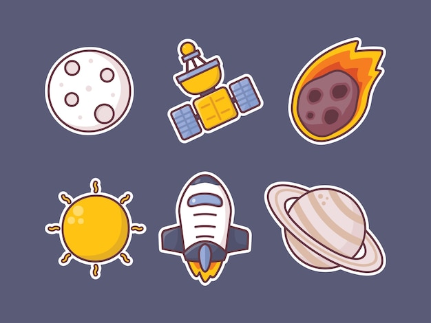 Space vector collection illustration stickers icon