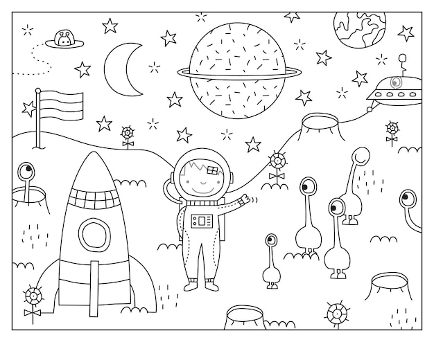 Space vector coloring page