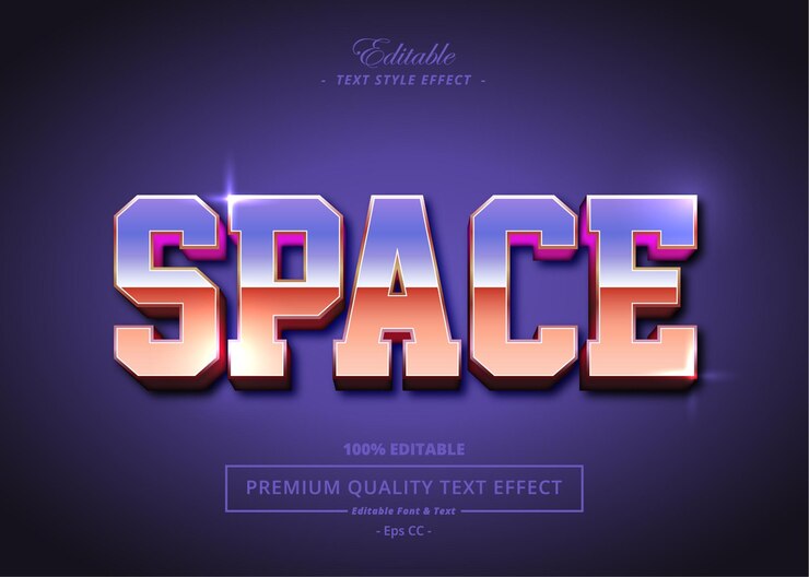 Vector space vector text style effect