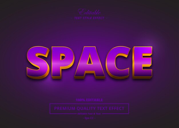 Vector space vector text style effect
