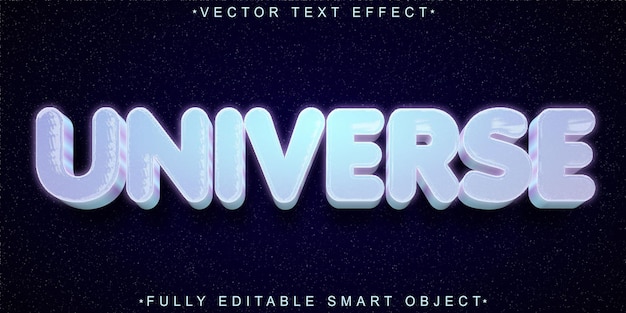 Space Vector Volledig bewerkbaar Smart Object Text Effect Universe