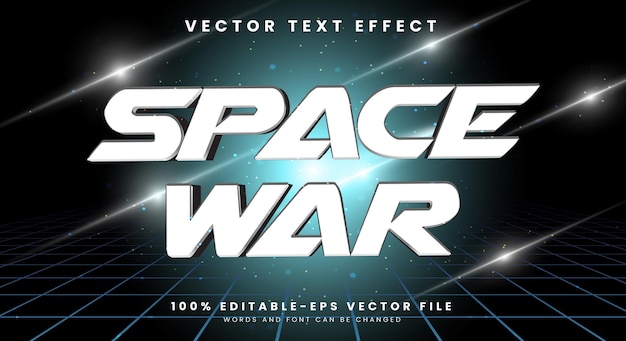 space war 3d editable text effect template with shining space theme