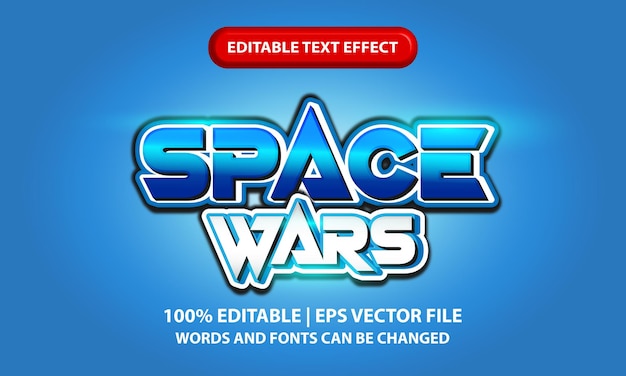 Space Wars Editable 3D Text Effect Template - Shining 3D lettering space theme