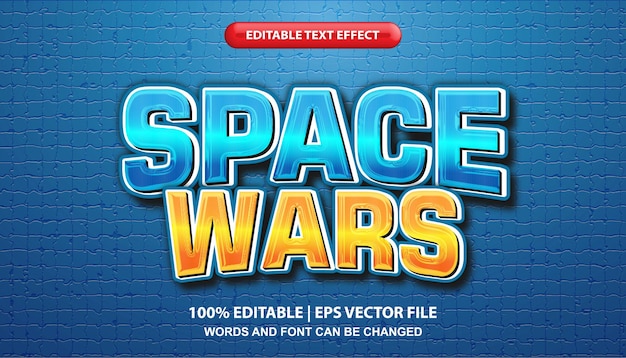 Space wars editable text effect template, font style in space theme