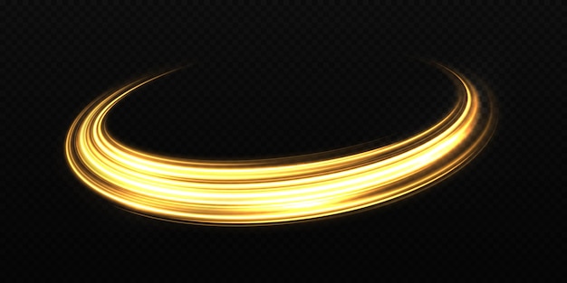 Space wavy lines twinkle on transparent background Luxury light trail of glittering comet tail