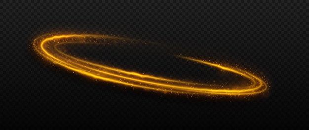 Space wavy lines twinkle on transparent background.