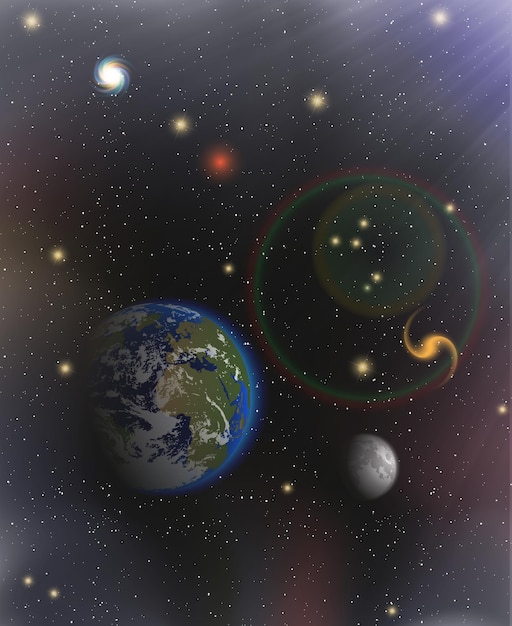 Space with stars in univers