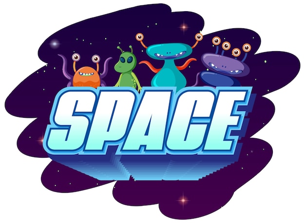 Space word logo design