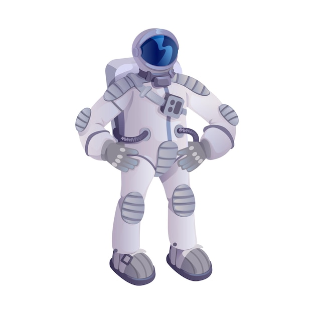 Vector spaceman cartoon. astronaut, kosmonaut in ruimtepak