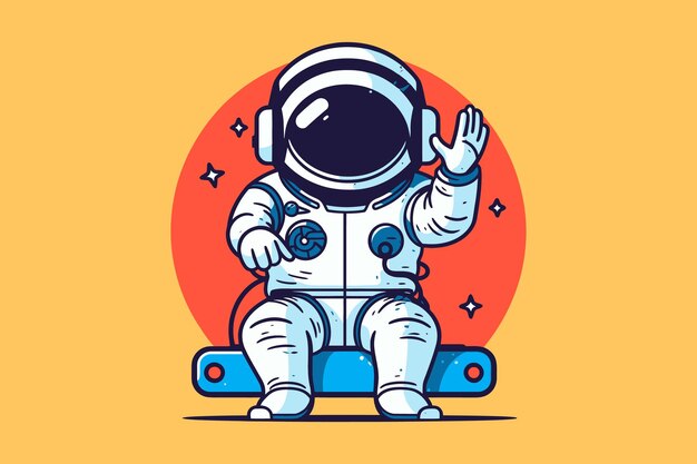 spaceman creative unique mascot logo tshirt sublimation vector design template