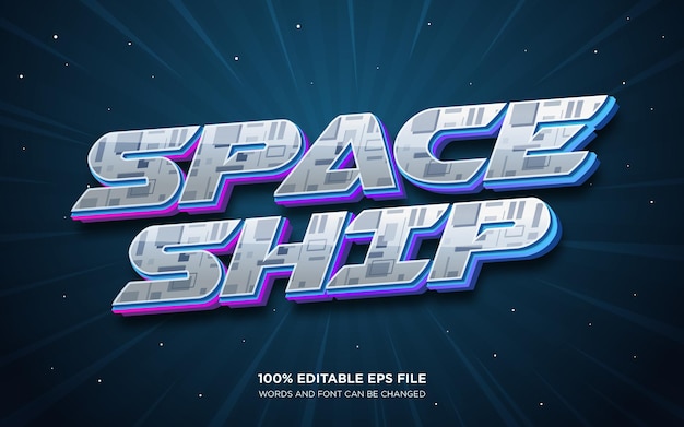 Spaceship editable text style effect