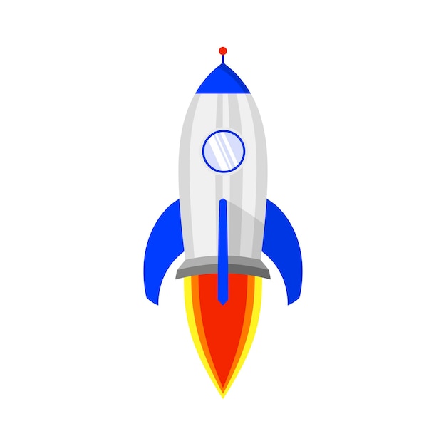Spaceship icon in flat design Vector illustration