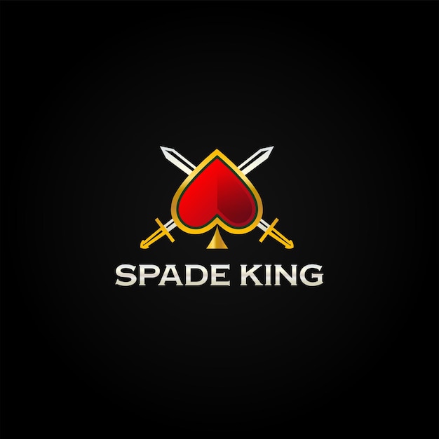 Vettore modello di logo vettoriale modificabile spade king