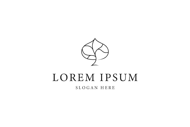 라인 아트 디자인 스타일의 나무 조합으로 된 <unk> 로고