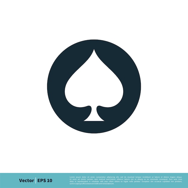 Spade of poker card icon vector logo template illustration design vector eps 10