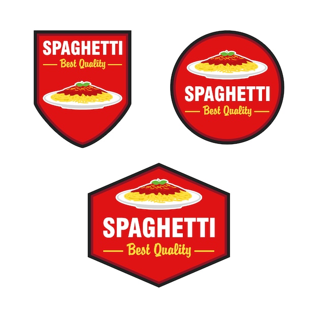 Spaghetti logo design vector set