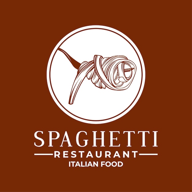 Logo del ristorante spaghetti noodles vettore di stile semplice