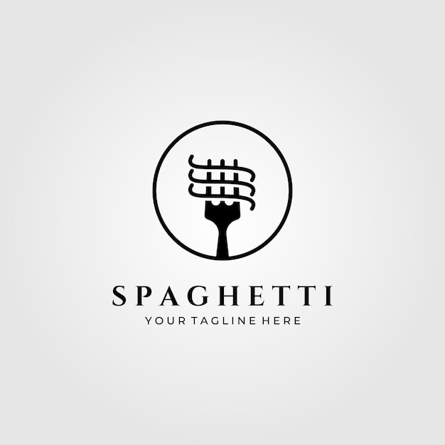 Spaghetti pasta logo  minimalist illustration