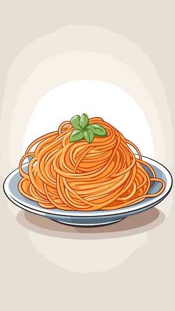 Vector spaghetti tekening cartoon kunstwerk vector