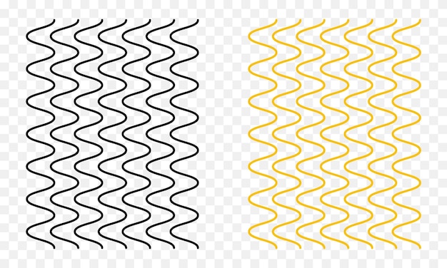 Vector spaghetti wavy yellow and black set